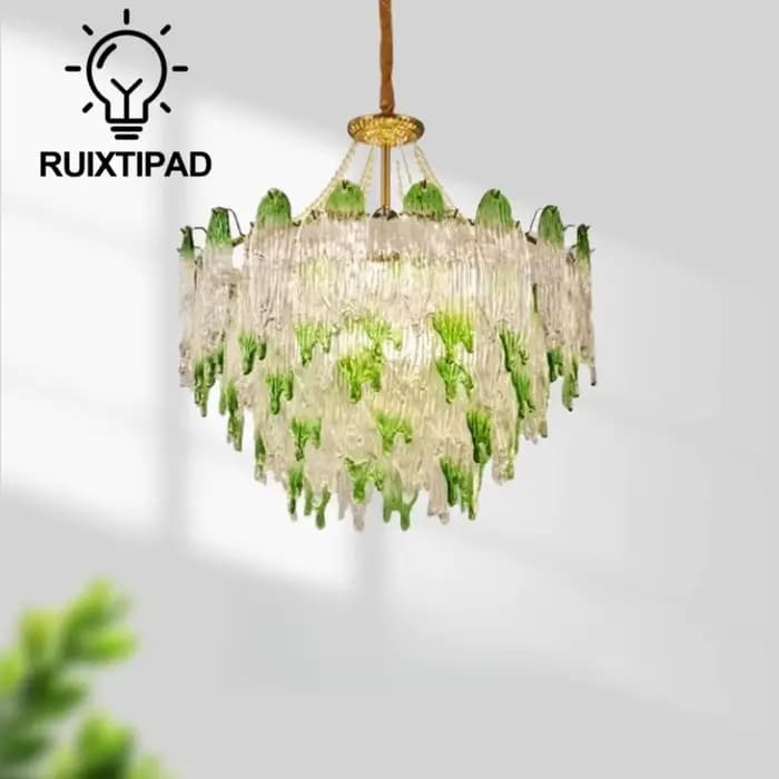 Lustre en verre de Murano design pour salon chambre salle à manger décor vert Vintage verre suspension luminaire intérieur