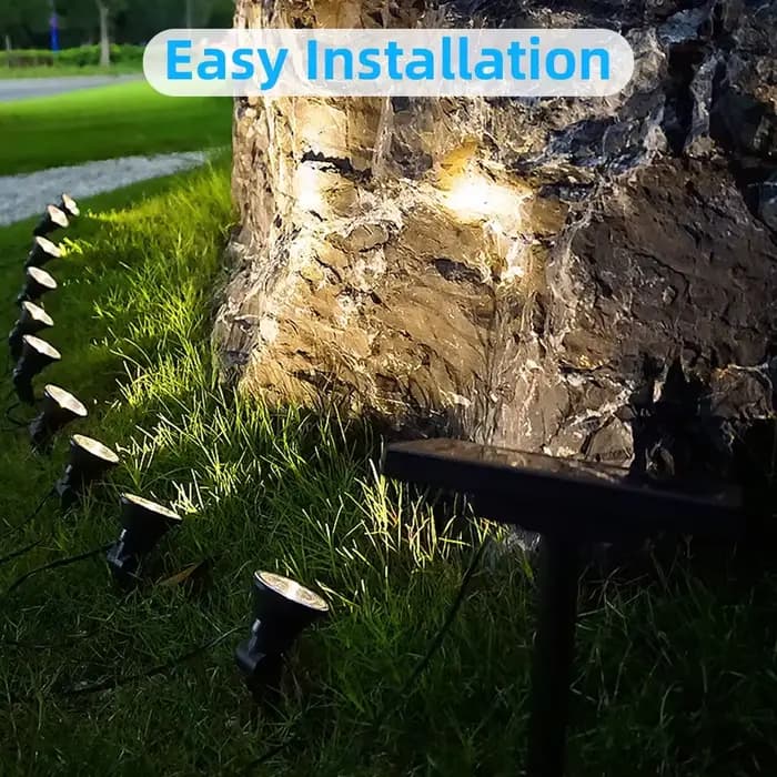 Lampe d'éclairage solaire extérieur de paysage 7M 10 LED lumières de pelouse imperméables blanches chaudes pour les arbres de terrasse de porche de jardin de chemin de cour