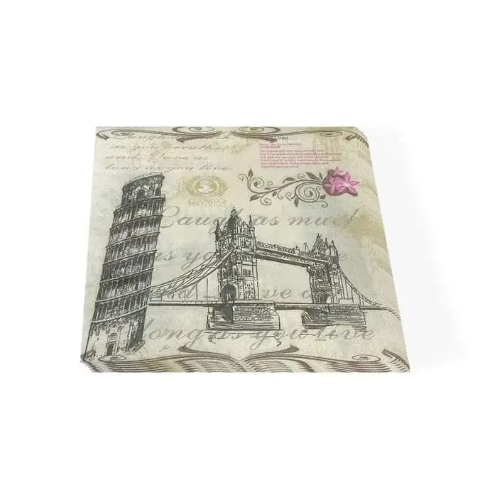 10/20 pièces 33cm 2 couches carte postale Style tissu décoratif tour penchée Suspension pont éléments suspendus papier bricolage découpage Pape