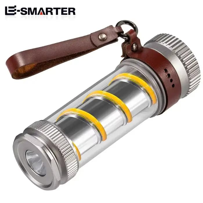 Lampe de poche étanche en laiton COB pour camping, lampes de tente d'extérieur, torche à intensité variable, charge de type C, lampe d'urgence pour la pêche, la randonnée