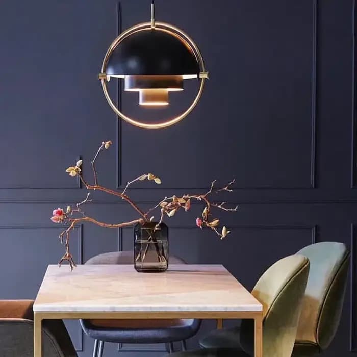 Lampe LED Suspendue en Fer Chromé localité, Luminaire Décoratif d'Nik, Idéal pour une Cuisine ou une Chambre à Coucher
