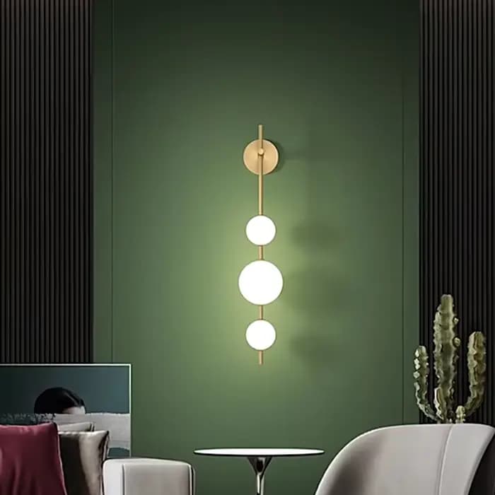 Applique murale LED design nordique pour salon, chambre, couloir – Lampe murale dorée moderne et simple – Décoration et éclairage intérieur