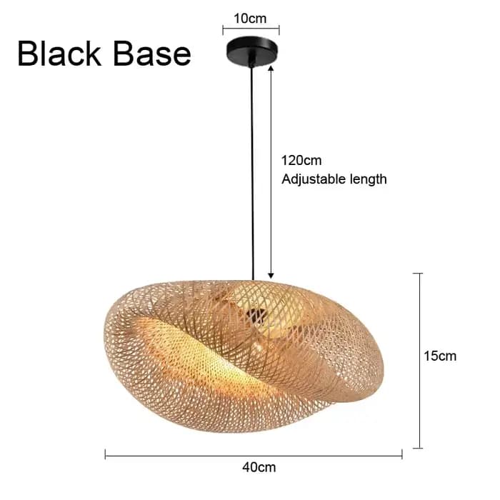 Plafonnier Suspendu en Bambou Tissé à la Main, Luminaire Décoratif de Plafond en Rotin, Idéal pour une Chambre à Coucher