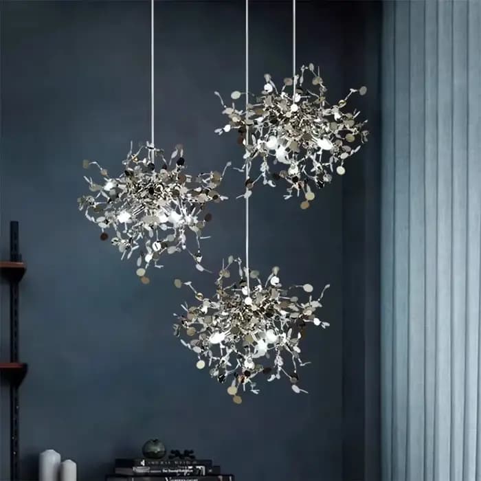 Lampes suspendues modernes en acier inoxydable pour plafond paillettes boutique Bar lampes suspendues Restaurant lustre de luxe décor de chambre Loft