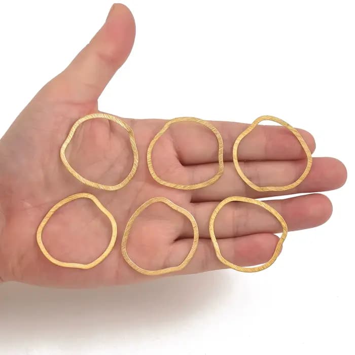 10 pièces de pendentifs circulaires géométriques irréguliers brossés double face en laiton, adaptés aux composants de montures de bijoux pour femmes
