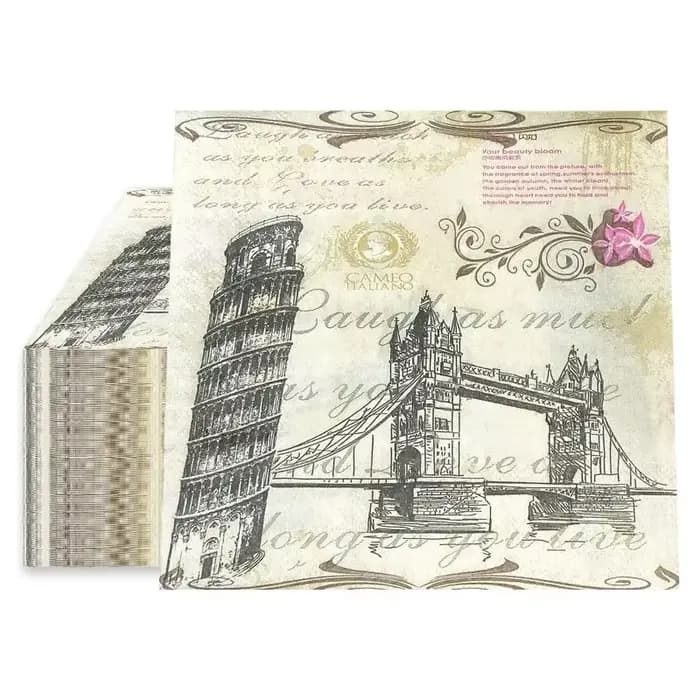 10/20 pièces 33cm 2 couches carte postale Style tissu décoratif tour penchée Suspension pont éléments suspendus papier bricolage découpage Pape