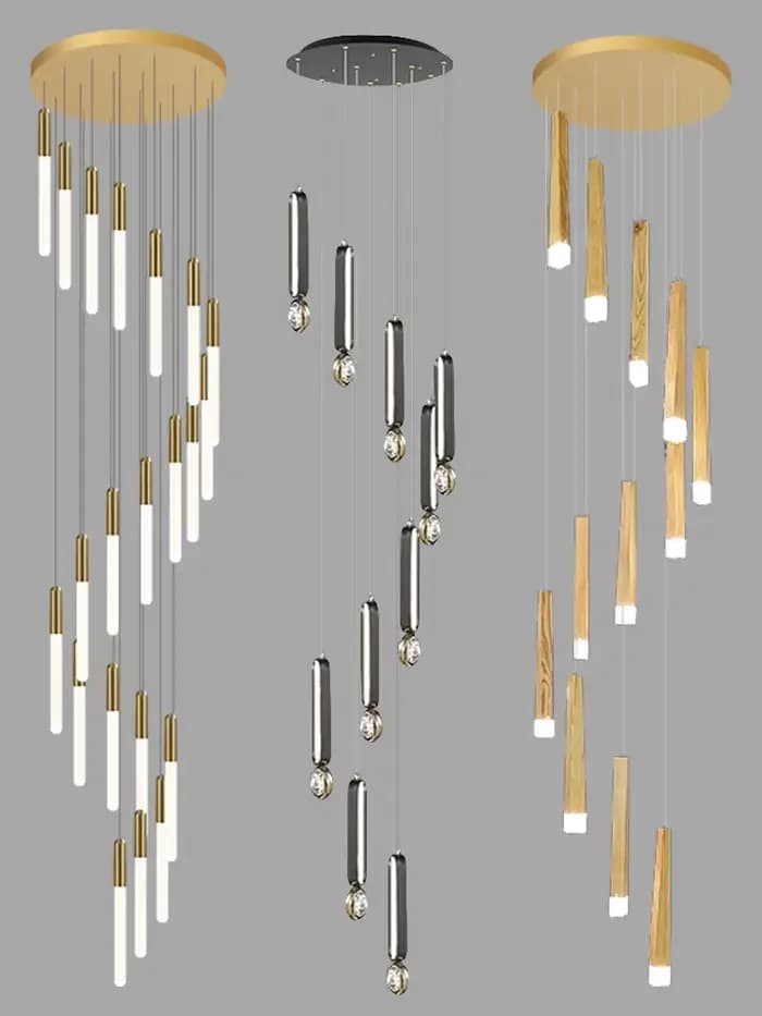 Plafonnier LED au Design Moderne et Luxueux, Luminaire Décoratif de Plafond, Idéal pour des Escaliers Longs