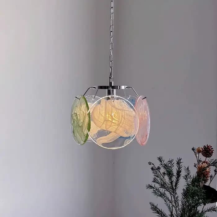 Lustre en verre coloré de Murano français, lampe suspendue de style médiéval italien pour table de chevet, couloir, entrée, décoration intérieure