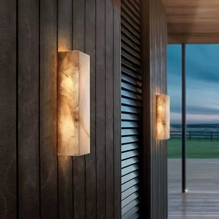 Applique murale LED en marbre d'extérieur, étanche IP65, pour porche, Villa, porte d'entrée, décoration de jardin, applique murale