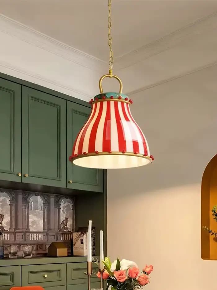 Lampe suspendue en verre de couleur rétro, luminaire décoratif d'intérieur, idéal pour une chambre à coucher, un salon, un Restaurant, un hôtel, une boutique ou une chambre d'enfant