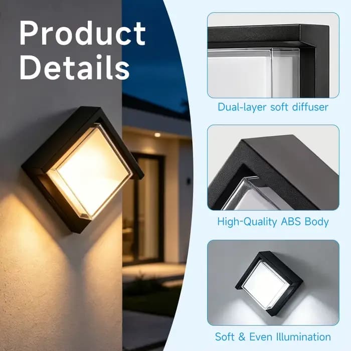 Applique murale extérieure 85-265V IP65 étanche 25W 12W, lampe murale de jardin, couloir, balcon, cour, décoration, lumière chaude, escaliers extérieurs