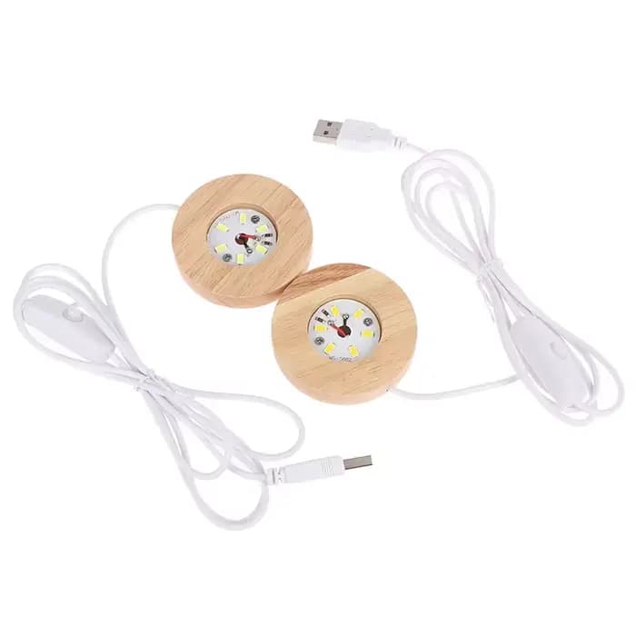 Lampes décoratives de bureau en bois, Base lumineuse, veilleuse Led en bois, présentoir Usb, support de lampe, ornement artistique