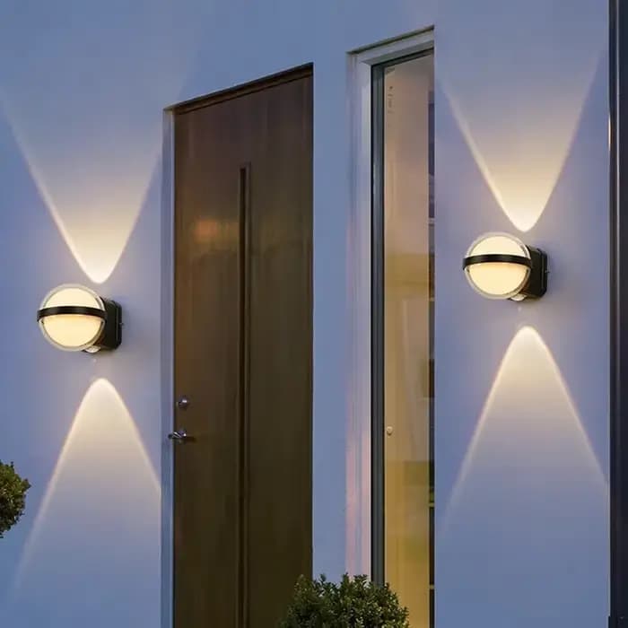 Lampe murale extérieure étanche IP65, circulaire, pour intérieur, balcon, couloir, allée, cour, éclairage extérieur moderne