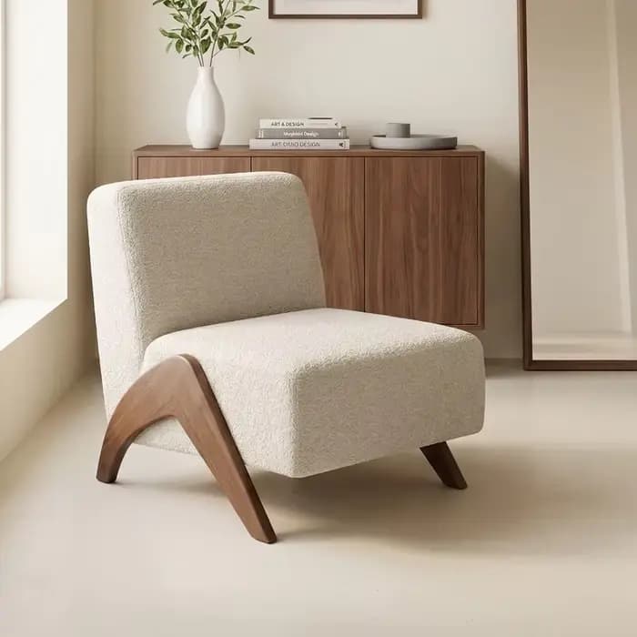 Fauteuil de salon Mid-Century en bois massif, chaise de lecture individuelle pour balcon, fauteuils de salon de luxe pour adultes, mobilier de chambre