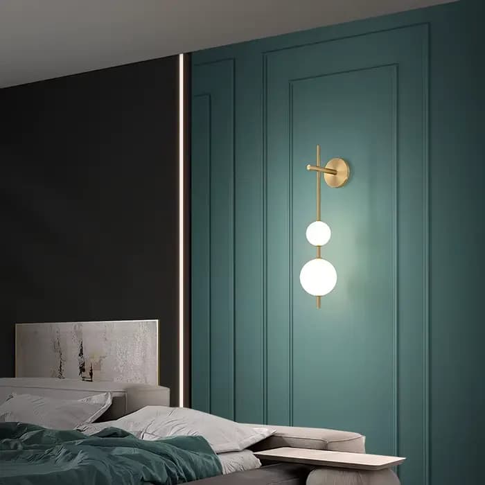 Applique murale LED design nordique pour salon, chambre, couloir – Lampe murale dorée moderne et simple – Décoration et éclairage intérieur