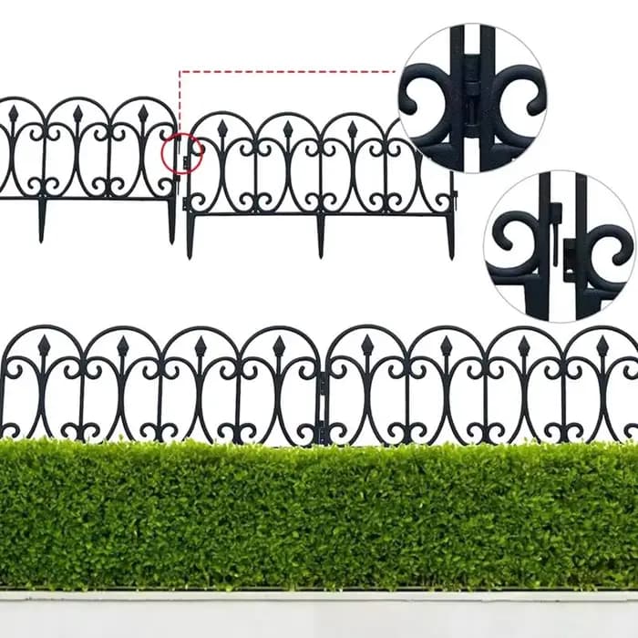 Clôture décorative de jardin, bordure en fil métallique antirouille pour extérieur, pliable, pour aménagement paysager, protection de patio et de cour, installation facile pour la maison et le jardin