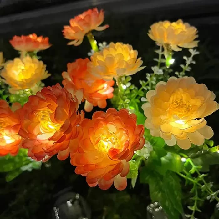 Lampes solaires d'extérieur, lampe solaire de jardin, lampe de pelouse en forme de fleur de lotus des neiges, pour cour, patio, fête, mariage, décoration de Noël
