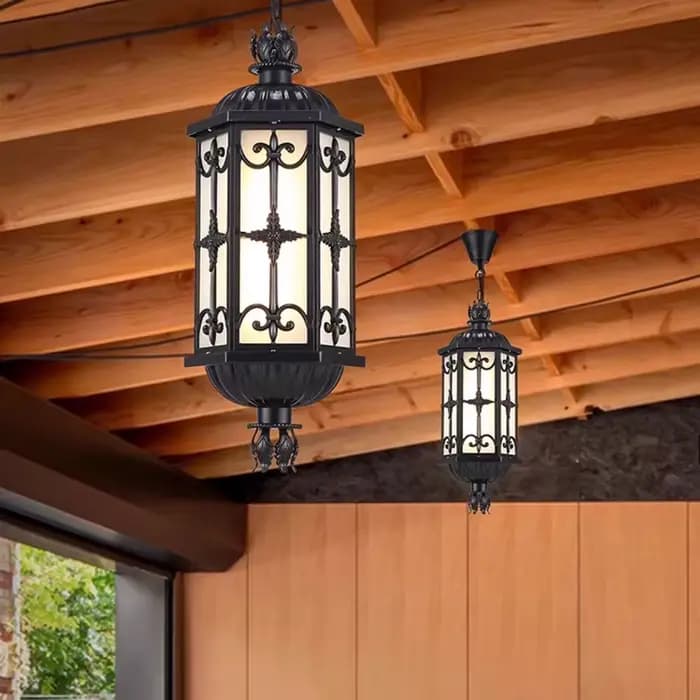 Lampe suspendue d'extérieur étanche de Style européen, pour parc, cour, couloir, jardin, Villa, entrée, balcon, éclairage