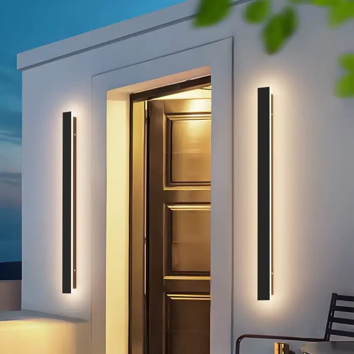 Applique extérieure étanche moderne lumière LED noir jardin porche applique appliques Luminaire étanche IP65 110V 220V luminaires
