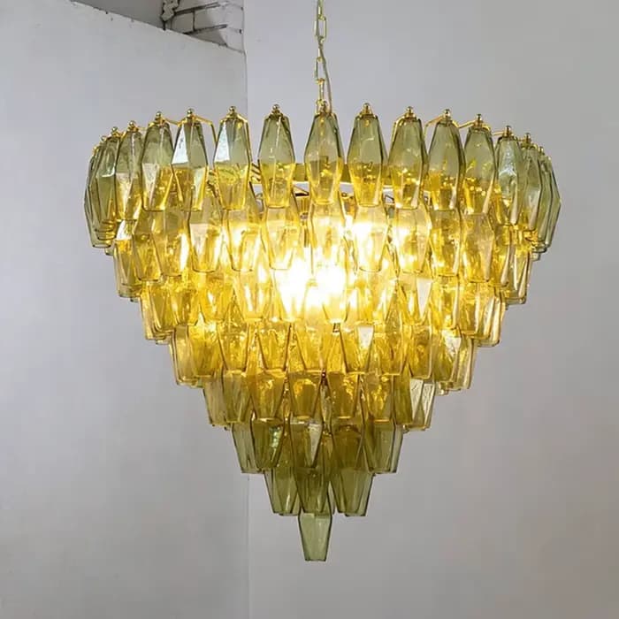 Lustre en verre de Murano de luxe pour villa, salon, salle à manger, escalier, lampe suspendue en verre coloré à plusieurs niveaux, décoration intérieure