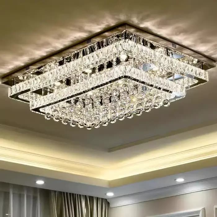 Plafonniers encastrés modernes, lustre à LED dimmable avec cristaux K9 pour salon, chambre à coucher, décoration intérieure
