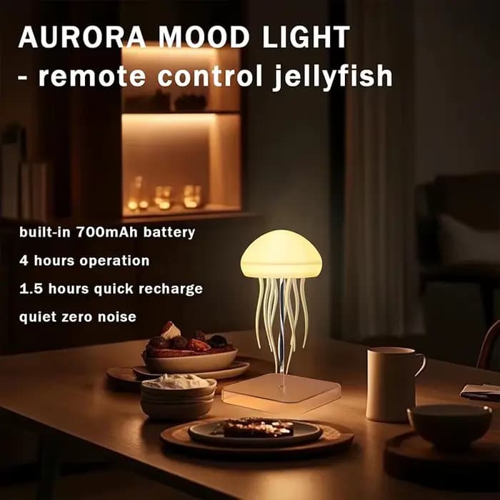 Lampe méduse LED avec 9 tentacules, 2 Modes de fonctionnement, batterie Ultra longue durée, effets de lumière dégradés de couleur avec télécommande