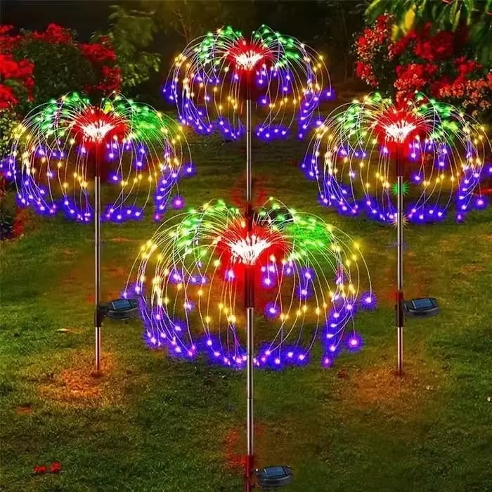 Feu d'artifice solaire LED d'extérieur, décoration de jardin, lumières féeriques, étanche, pissenlit, lampe de pelouse pour jardin, paysage, décoration de pelouse