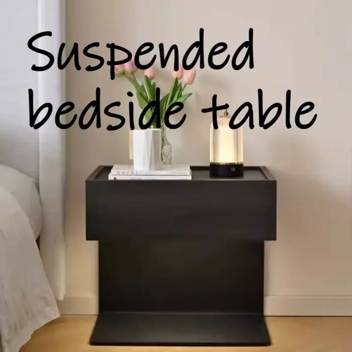 Table de chevet suspendue en bois massif, armoire minimaliste avec tiroirs, meubles de chambre à coucher modernes et luxueux pour hôtel et maison