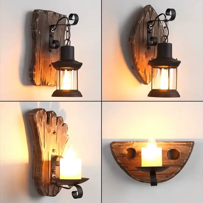 Applique murale en bois pour salon, appliques LED en bois, café, Bar, chambre à coucher, chevet, Style industriel, décoration de maison, luminaires muraux