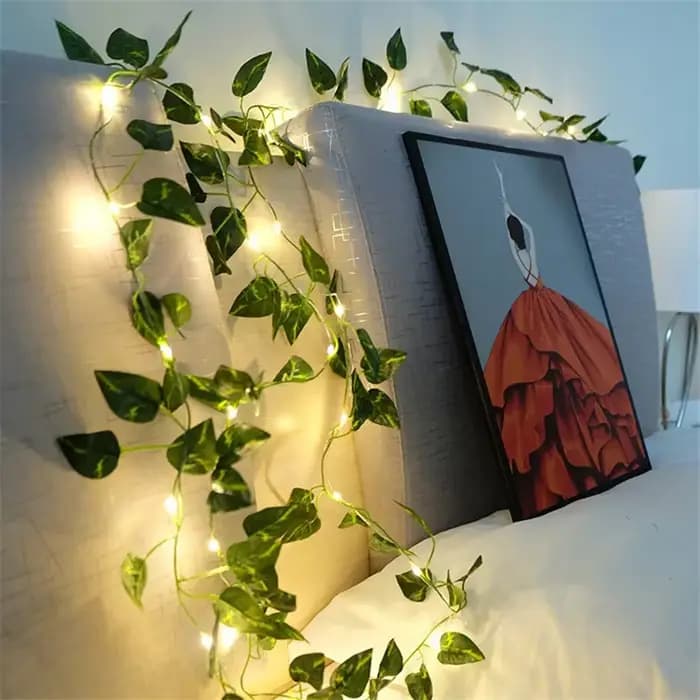 Guirxiété lumineuse verte pour sapin de Noël, fleur, cuir chevelu, vigne artificielle, lumières dégradées, batterie 62, guirxiété lumineuse pour désherbage, décoration d'intérieur