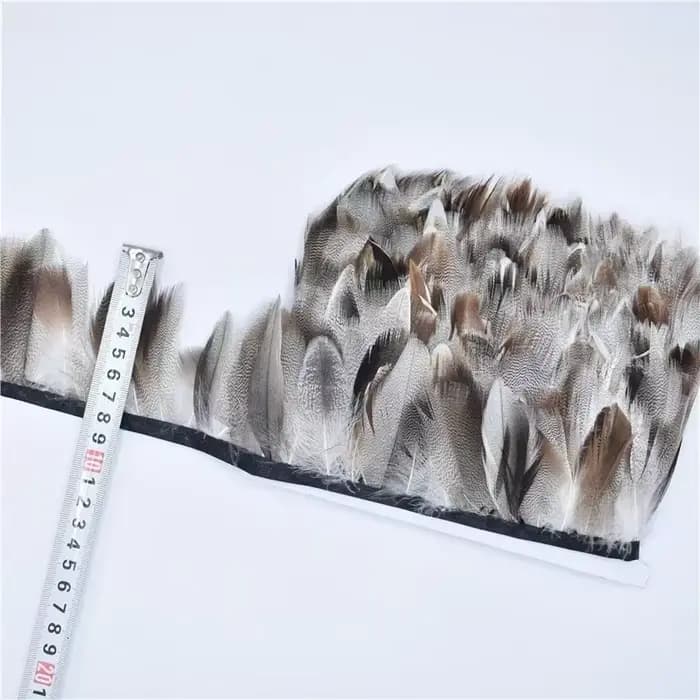 Ruban de 1 mètre en plumes de faisan naturelles, franges, garniture, plumes d'oie et de canard pour vêtements, jupes, couture, décoration de carnaval