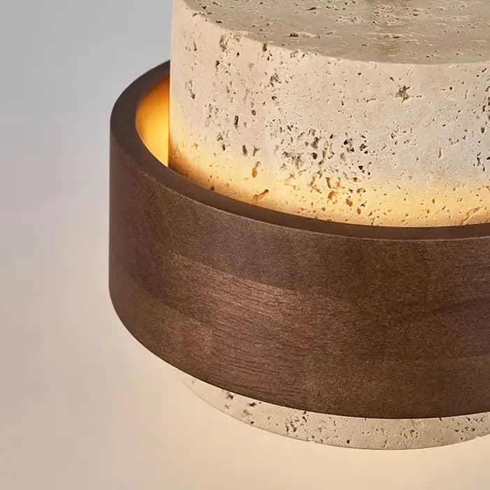 Designer moderne Wabi-Sabai chambre chevet éclairage barre pendentif LED lumière jaune grotte pierre lustre chevet suspendu fil lampe