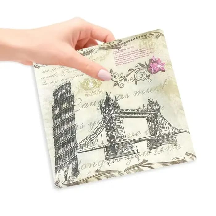 10/20 pièces 33cm 2 couches carte postale Style tissu décoratif tour penchée Suspension pont éléments suspendus papier bricolage découpage Pape