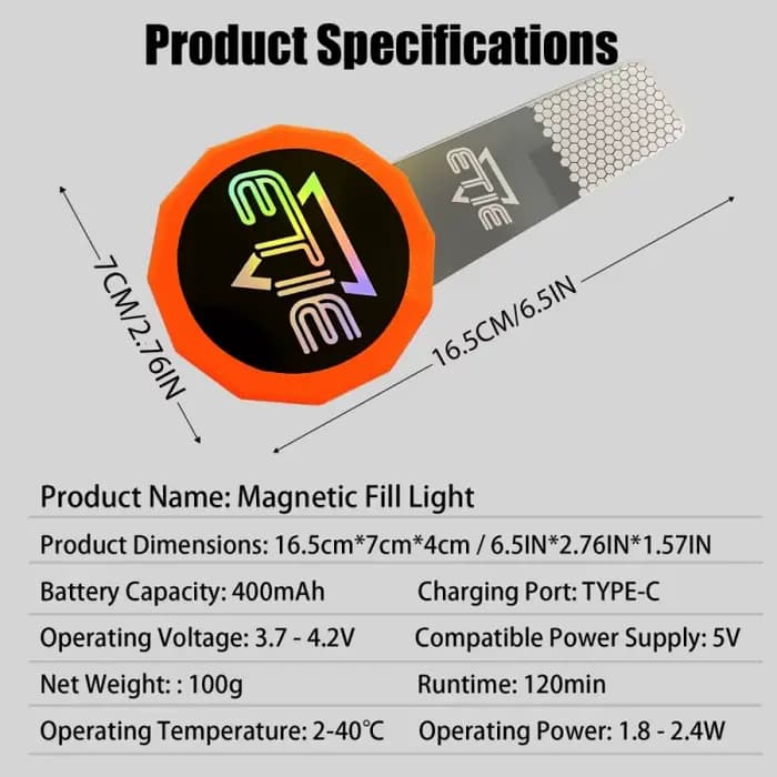 Outils de teinte de vitres de voiture, lampe de découpe de Film à lumière chaude à haute luminosité, Film solaire en verre, charge magnétique spéciale, lumière de remplissage Pr