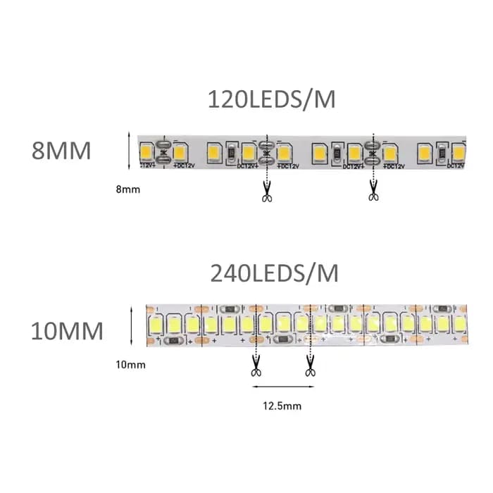 12V LED bande SMD 2835 1M 2M 3M 4M 5M LED bande bande lumière 120LED/M 240LED/M blanc chaud bande Flexible ruban décor à la maison lumière