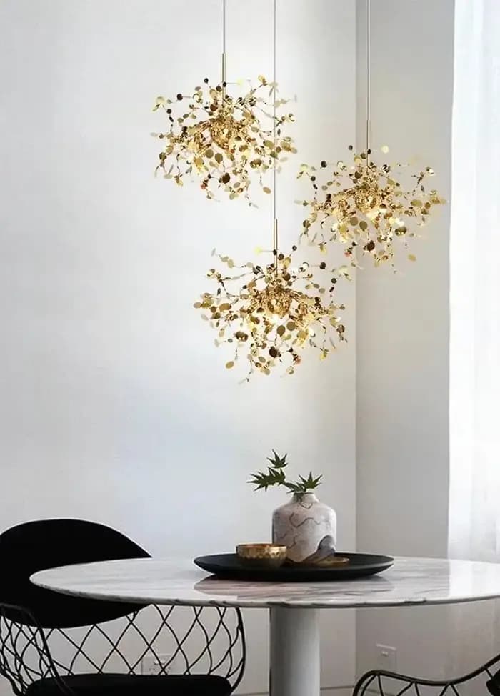 Lampes suspendues modernes en acier inoxydable pour plafond paillettes boutique Bar lampes suspendues Restaurant lustre de luxe décor de chambre Loft