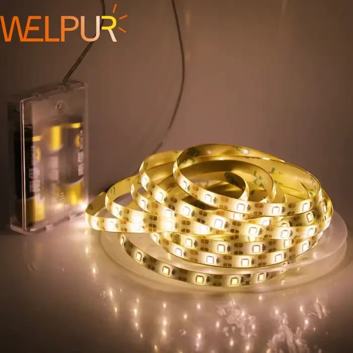 Bande lumineuse LED 16.4 pieds, 3AA, batterie Flexible, décoration de la maison, pour arrière-plan de télévision, chambre à coucher, éclairage de cuisine