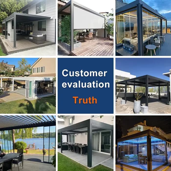 Pergola en aluminium pour terrasse européenne, auvent motorisé extérieur toutes saisons, gazebo, pavillon avec structure en alliage d'aluminium