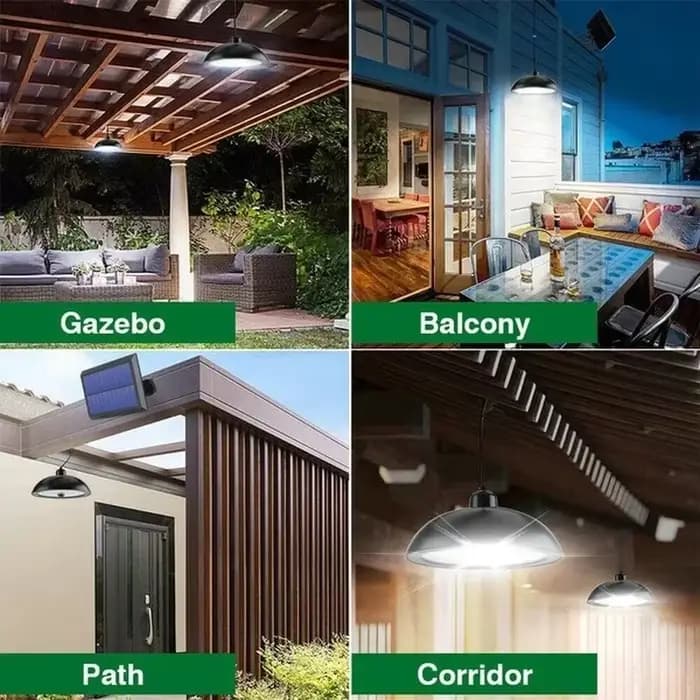 Lustre solaire extérieur, lampe LED étanche, suspension à Double tête, décorations avec télécommande pour hangar intérieur, grange Roo