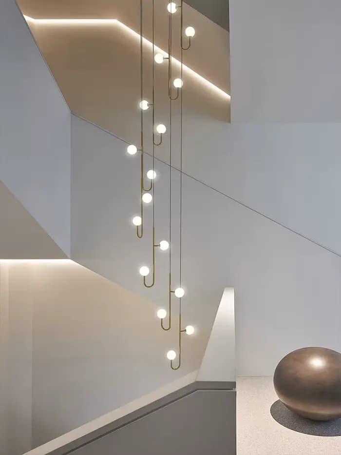 Moderne Tournant Escalier Lustre Design Plafonnier LED Lustre Convient pour L'éclairage De Plafond Suspendus Créatifs Pendentif