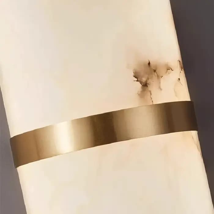 Applique Murale Ovale en Cuivre et Marbre Naturel, Luminaire Postmoderne de Luxe pour Salon, Hôtel, Chambre à Coucher, Style Minimaliste, Nouveau Modèle