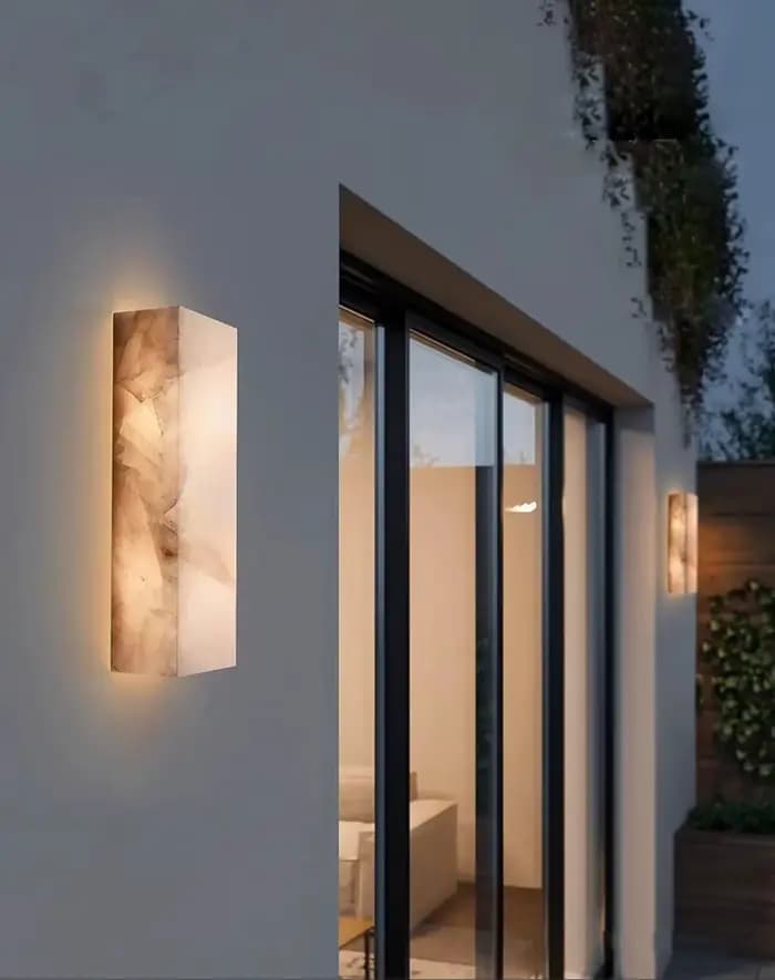 Applique murale LED en marbre d'extérieur, étanche IP65, pour porche, Villa, porte d'entrée, décoration de jardin, applique murale