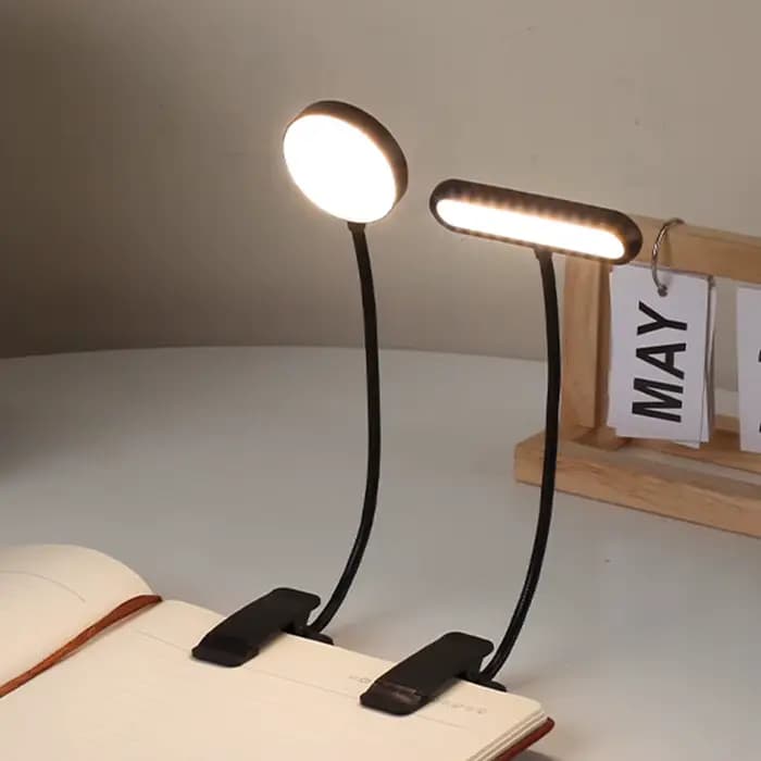 LED livre lumière lampe de lecture soin des yeux Clip-on USB Rechargeable lampe à intensité variable réglable Flexible lampe de lecture de nuit