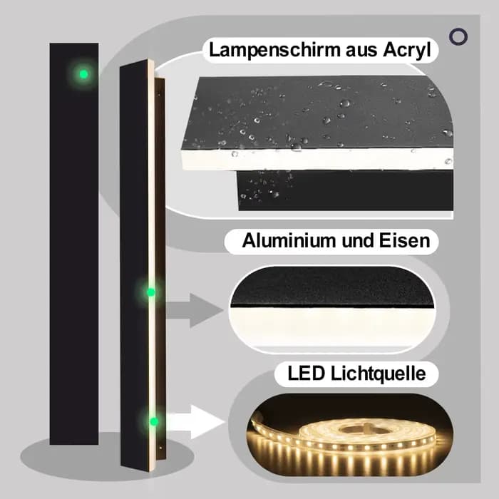 Applique extérieure étanche moderne lumière LED noir jardin porche applique appliques Luminaire étanche IP65 110V 220V luminaires