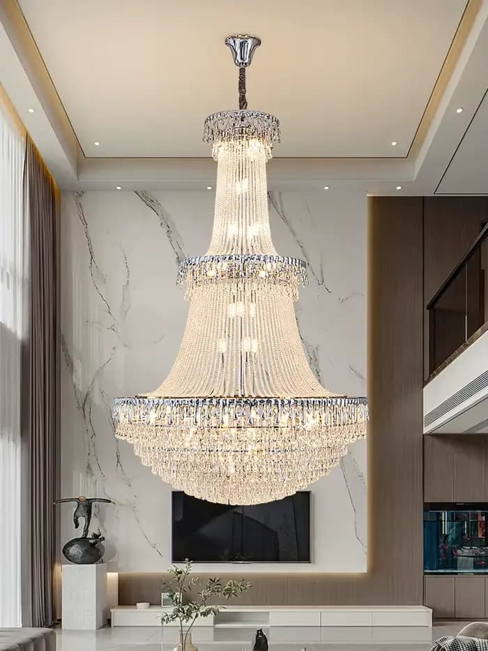 Lustre en cristal LED de style français de luxe pour la décoration de la maison, villas, salons, hôtels, restaurants, luminaires
