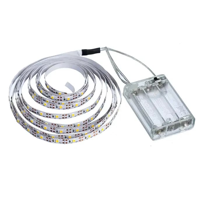 Bande lumineuse LED 16.4 pieds, 3AA, batterie Flexible, décoration de la maison, pour arrière-plan de télévision, chambre à coucher, éclairage de cuisine