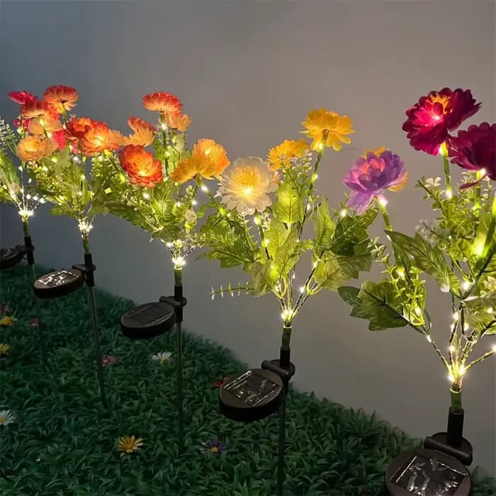 Lampes solaires d'extérieur, lampe solaire de jardin, lampe de pelouse en forme de fleur de lotus des neiges, pour cour, patio, fête, mariage, décoration de Noël