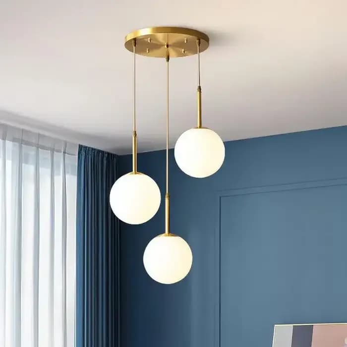 Moderne LED verre suspension en laiton noir boule de lait Lustres éclairage pour chambre à manger escaliers plafond suspension lampe Lustres