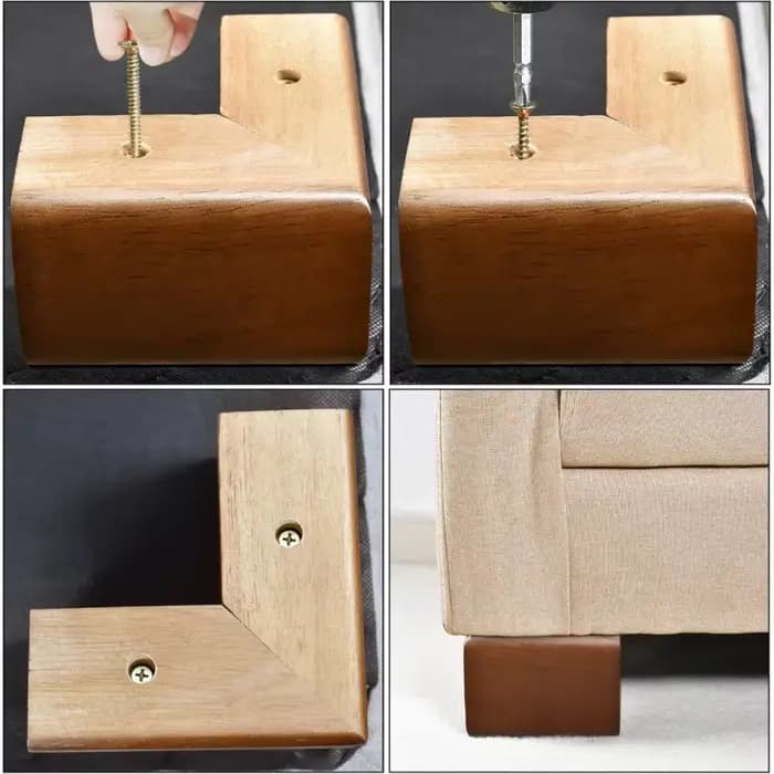 Pieds en bois massif pour meubles, rehausseurs de lit en forme de L, pieds de meubles pour canapé, commode, Table d'armoire, pieds de canapé