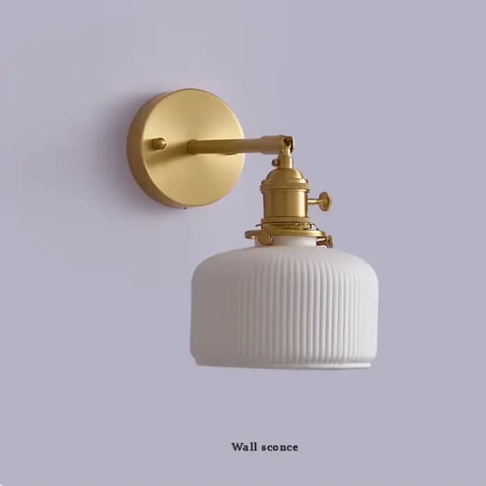 Applique Murale en Céramique pour Chambre à Coucher, oral et, Salon, Restaurant, Décoration Moderne en Cuivre Blanc, 73